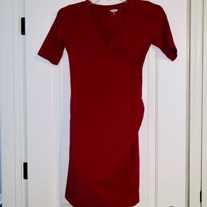 Fuschia fitted maternity dress